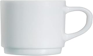 Arcoroc Hotelerie Blanc Uni Coffee Mugs Capacity 0.29 Litres Stackable Set of 6