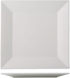 CAC China NGA-8 Square Plate 8" Porcelain Square, Bone White, Set of 24