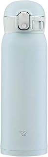 Zojirushi SM-WA48-HL One-Touch Stainless Steel Mug, Seamless, 0.48 L, Ice Gray