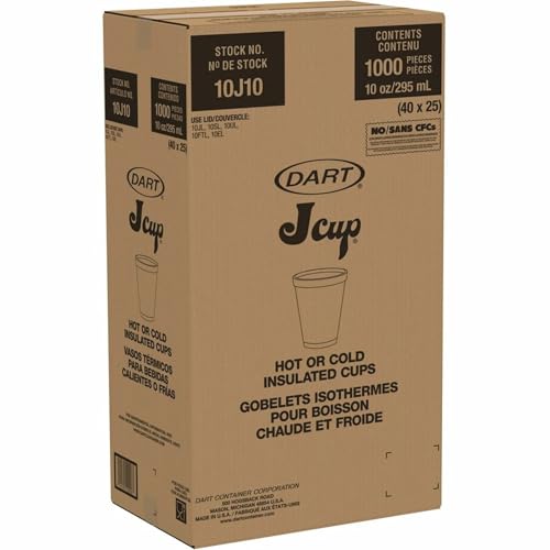 DART White / 10.0 ounces / 25 Count (Pack of 40) Cups