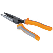 Pliers, Made in USA, Electrician's Insulated Long Nose Side-Cutting Pliers, 1000V Rated, Induction Hardened Knives, 8-Inch by KLEIN TOOLS – Long Nose Cutters, Model 2038RINS