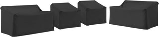 Crosley Furniture Patio Furniture Covers, Waterproof 4-Piece Cover Set for Outdoor Sectional Sofa Sets, Black