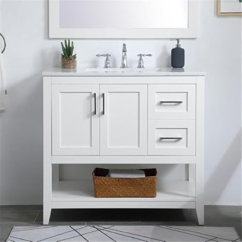 Elegant Decor 36" - Single / White / Traditional Wheel Care