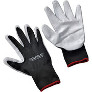 Foam Nitrile Coated Gloves by Global Industrial – Small, Nylon, Gray/Black, Pack of 12, Model 708344S