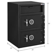 B-Rate Front Loading Depository Safe with Electronic by Global Industrial – 20"L x 20"W x 30"H, 3.6 cubic_feet, Alloy Steel, Black, Model DS302020EE