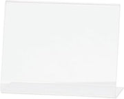 Acrylic Sign Holder with Slant Back Clear Acrylic Horizontal Picture Frame Ad Holder - 5"L x 4"H