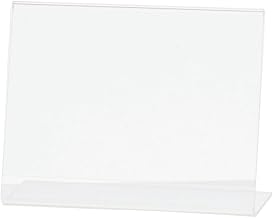 Acrylic Sign Holder with Slant Back Clear Acrylic Horizontal Picture Frame Ad Holder - 5"L x 4"H