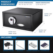 Barska Black / 0.29 Cu Ft / Front Opening Standard Cabinet Safes