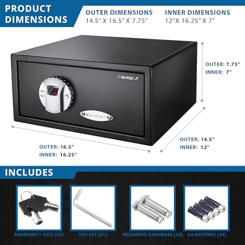 Barska Black / 0.29 Cu Ft / Front Opening Standard Cabinet Safes