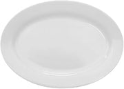 CAC China HMY-51 Harmony Super White Oval Platter 15 1/2" - 1 doz