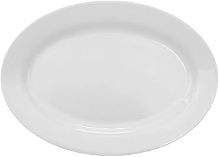 CAC China HMY-51 Harmony Super White Oval Platter 15 1/2" - 1 doz