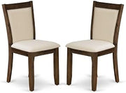 Solid Wood Linen-Upholstered High-Back Dining Chairs Set of by Furnifact – Wood, Light Beige, Pack of 2
