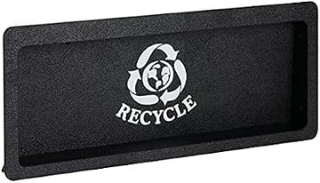 FMRD-3BT Built-in Trash Door, Recycling Symbol Faceplate, Large, 6-9/16" H x 16-11/16" W Cut-Out, Black Polystyrene, 7-1/2" H x 17-5/8" W x 2-1/4 "D