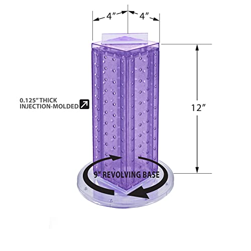 Azar Displays 4”W x 12”H x 13”H with a 9” base / Purple / Pegboard + Hooks Pegboard Hooks