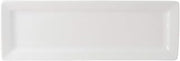 Tuxton China ABU-553 Plate, 16" x 5-1/2", Rectangular, Microwave and Dishwasher Safe, Oven Proof, Fully Vitrified, Ceramic, AlumaTux, Napa, Pearl White, Pack of 12