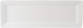Tuxton China ABU-553 Plate, 16" x 5-1/2", Rectangular, Microwave and Dishwasher Safe, Oven Proof, Fully Vitrified, Ceramic, AlumaTux, Napa, Pearl White, Pack of 12