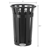 Slatted Steel Outdoor Ashtray by Global Industrial – 13 Gallon, Steel, Black, Model M2000