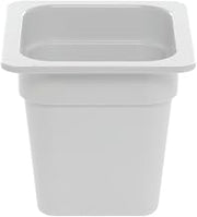 HUBERT 1/6 Size Cold Food Pan White Melamine - 6 3/8"L x 6 15/16"W x 6"H