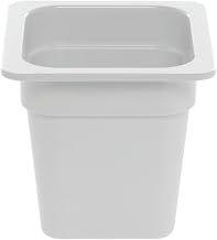 HUBERT 1/6 Size Cold Food Pan White Melamine - 6 3/8"L x 6 15/16"W x 6"H