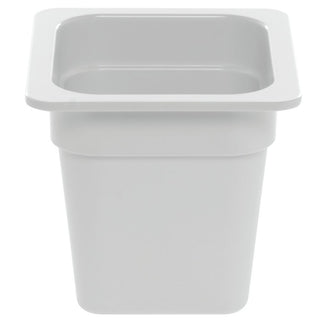 1/6 Size Cold Food Pan White Melamine - 6 3/8"L x 6 15/16"W x 6"H by HUBERT – Melamine, White, Model H0039-WHITE