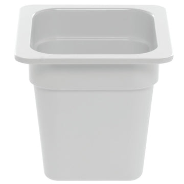 1/6 Size Cold Food Pan White Melamine - 6 3/8"L x 6 15/16"W x 6"H by HUBERT – Melamine, White, Model H0039-WHITE