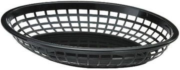 Jumbo Basket, 11.75 x 8 7/8 x 1 7/8", Oval, Black