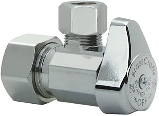 BrassCraft Shut-Off Valve < 0.25 % Lead Angle 1/2 " Od. Compression Chrome Boxed