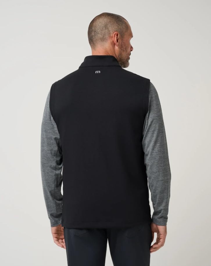 Mens Point Of Sail Vest Black Medium by TravisMathew – Medium, Polyester Blend, Black, Model A46644_0BLK_