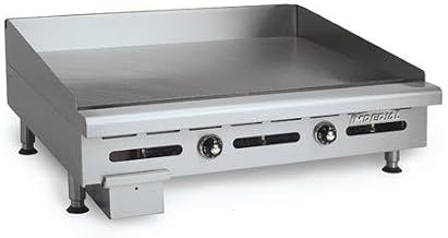 Imperial Commercial Griddle Thermostat Controlled Heavy Duty 24" Steel Plate Nat Gas Model Itg-24