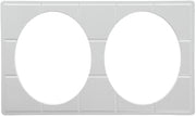 HUBERT Cold Food Bar Tile Tray Full Size with Cut-Outs for Oval Bakers White Melamine Tile - 21" L x 12 3/4" W