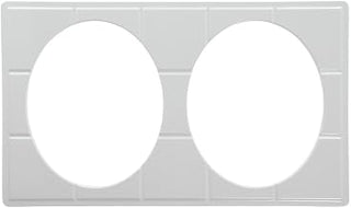 HUBERT Cold Food Bar Tile Tray Full Size with Cut-Outs for Oval Bakers White Melamine Tile - 21" L x 12 3/4" W