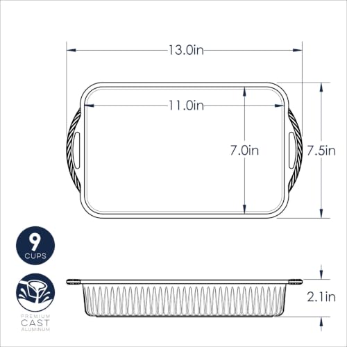 Nordic Ware 7 x 11 Baker / Green / 9.0 cups Rectangular Cake Pans