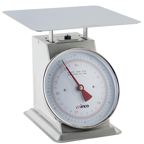 Winco 60 Pound / 9" / White, Steel Mechanical Scales