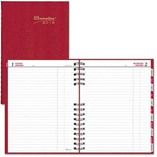 Rediform C550CRED CoilPRO Daily Planner, Ruled, 1 Page/Day, 7-7/8 x 10, Red