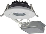 Satco S11618 12 watt LED Direct Wire Downlight; Gimbaled; 4 inch; 3000K; 120 Volt; Dimmable; Round; Remote Driver; White 12-Pack