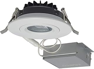 Satco S11618 12 watt LED Direct Wire Downlight; Gimbaled; 4 inch; 3000K; 120 Volt; Dimmable; Round; Remote Driver; White 12-Pack