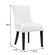 Faux Leather Upholstered Dining Chairs Set of by Furnifact – Faux Leather, White, Pack of 4