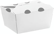 Inno-Pak Vented Take-Out Container 22 oz White 180-Pack 4.4" x 3.6" x 2.5" #1 Inno-Box Paperboard Material