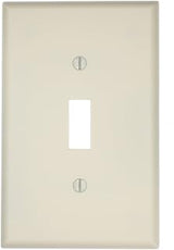 Leviton 1-Gang Toggle Device Switch Wallplate, Midway Size, Thermoset, Device Mount, 80501-T, Light Almond