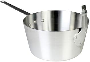 Thunder Group ALSF003 Fry Pot, 10 Quart Capacity, 3 mm Thick, with stem Catcher, leveled, fits Basket SLFB001 (not Included), Aluminum, Mirror-Finish
