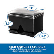 San Jamar 500 Straw Capacity / Black / 500.0 load Straw Dispensers
