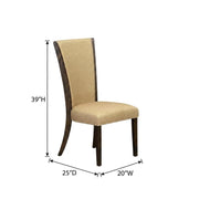 Linen-Upholstered Dining Chairs Set of by Furnifact – Wood, Brown, Pack of 2