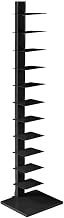 Furnifact Metal Tower Shelf with Powder-Coated Finish, Tall Bookcase with Fixed Shelves for Living Room, Home Office, or Entryway Storage