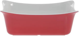 Dalebrook 1/6 Size Red Melamine Fleur Gastronorm Crock - 6 9/10"L x 6 2/5"W x 3 9/10"D