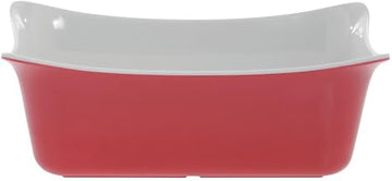 Dalebrook 1/6 Size Red Melamine Fleur Gastronorm Crock - 6 9/10"L x 6 2/5"W x 3 9/10"D