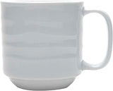 Tuxton Sandbar Porcelain White Embossed 12-1/2-Ounce Mug, Case of 24, Bright White; Scratch Resistant; Chip Resistant; Lead & Cadmium Free; Dishwasher, Microwave, Oven Safe