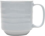 Tuxton Sandbar Porcelain White Embossed 12-1/2-Ounce Mug, Case of 24, Bright White; Scratch Resistant; Chip Resistant; Lead & Cadmium Free; Dishwasher, Microwave, Oven Safe