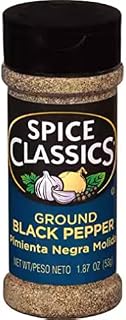 Spice Classics Ground Black Pepper, 1.87 Ounce, Plastic Shaker