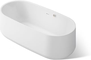 Kohler 40223-GH-0 Ceric® 65-1/4" x 31-5/16" freestanding Heated BubbleMassage™ bath, White