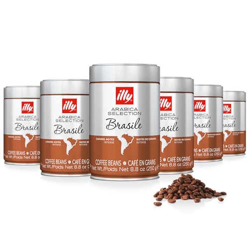 illy Brasile Single Origin Bold Roast / 8.8 Ounce (Pack of 6) / Silver Roasted Coffee Beans